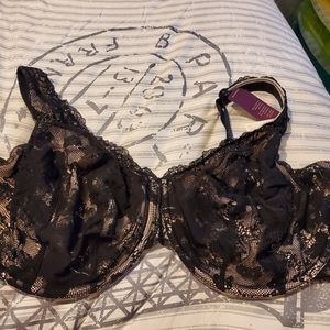 Lane Bryant 40H bra. Lace underwire new tags black